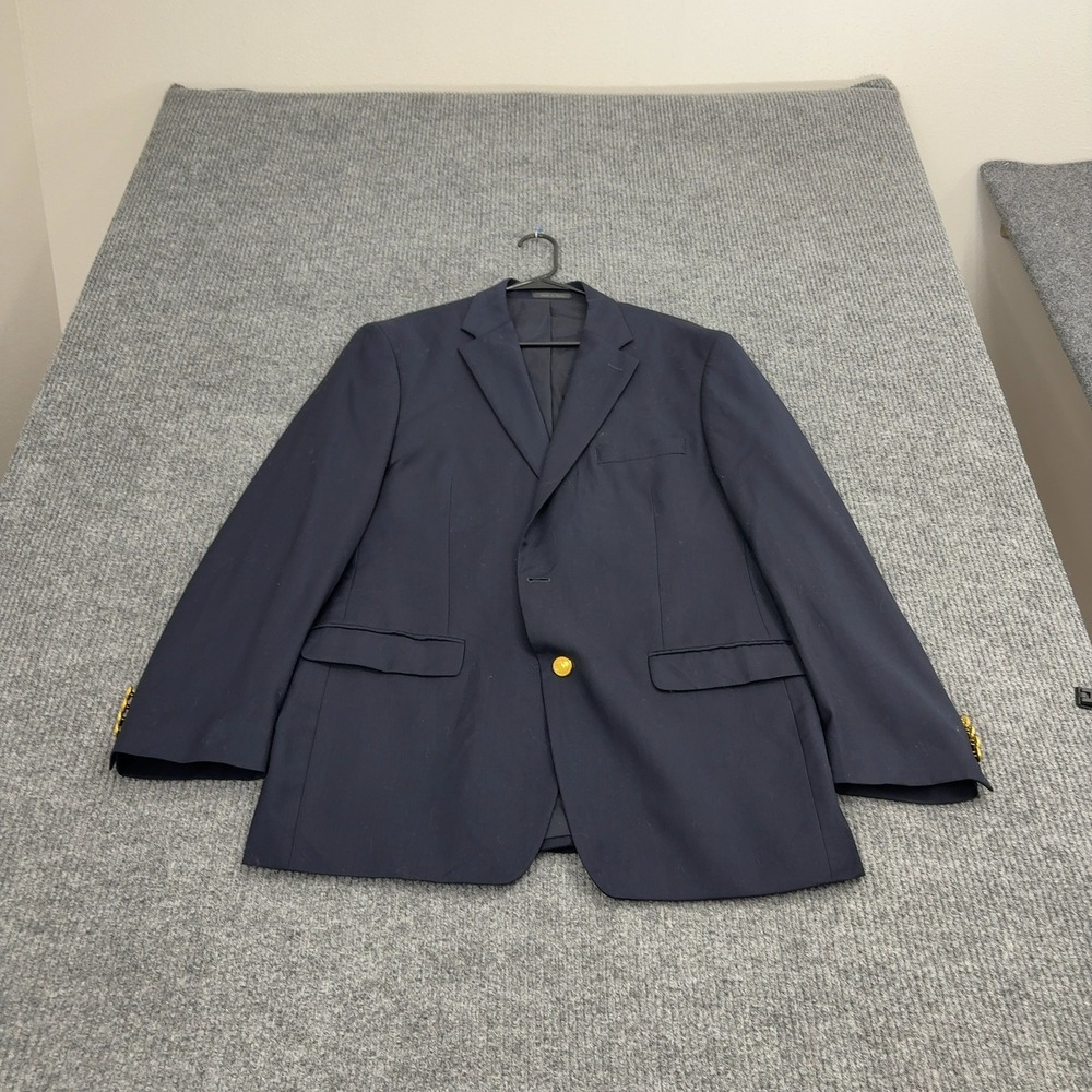 Lauren Ralph Lauren Blazer Mens 42R Navy Wool‎ Gold Buttons Classic Preppy